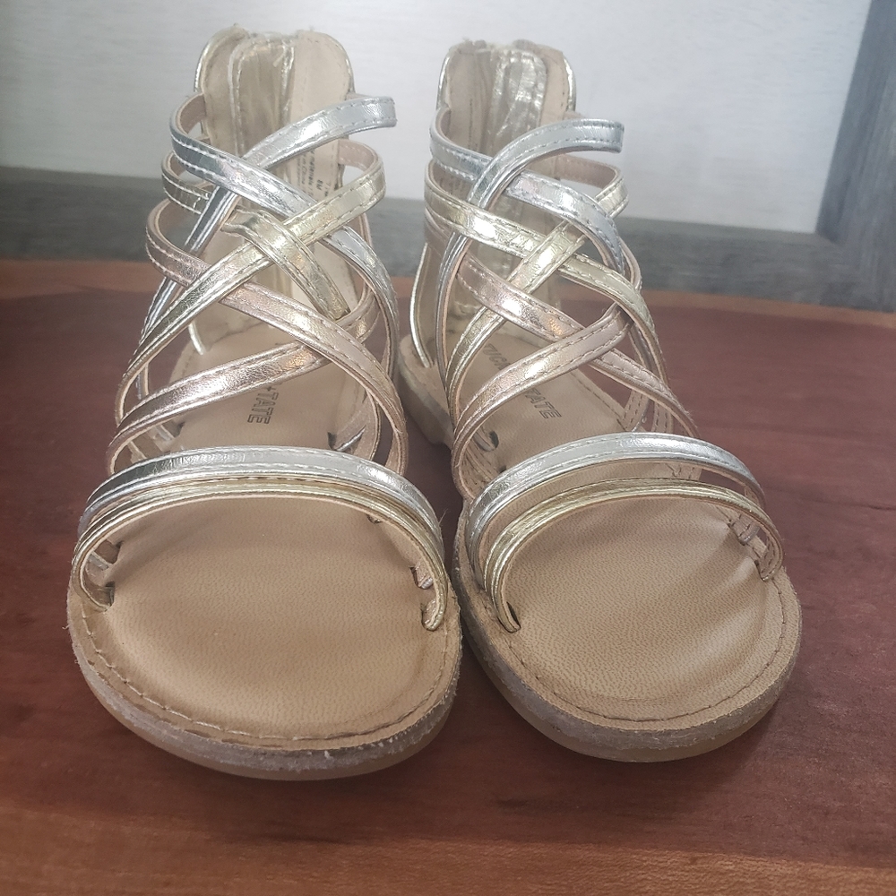 Tucker + Tate Metallic Gold/Silver Strappy Sandals Size 8M - Picture 5 of 12